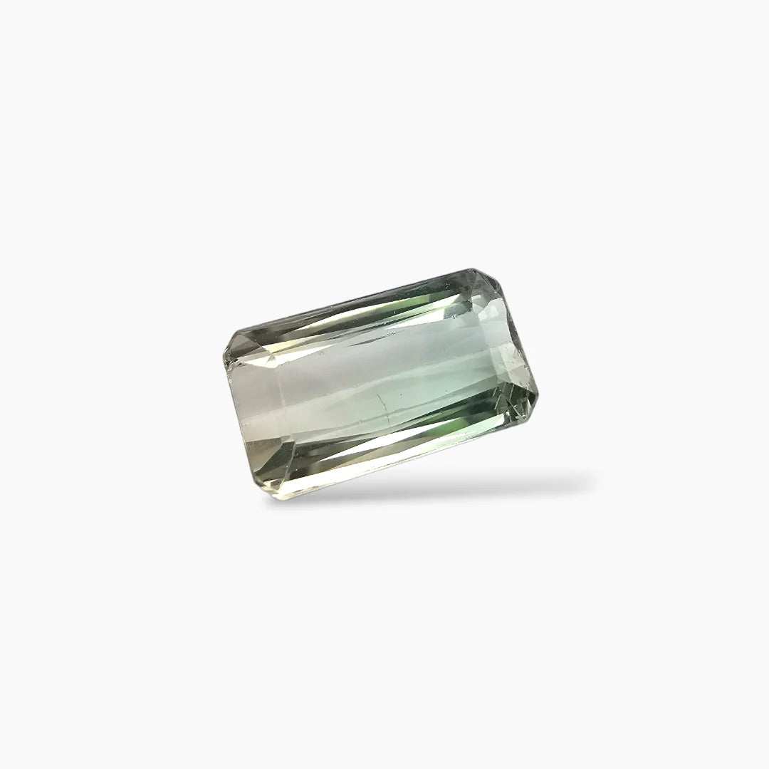Rare 5.35 Carat Bi-Color Tourmaline Stone – Emerald Cut Green and Pink Tourmaline Gem