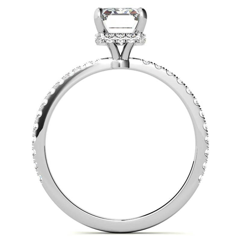 Emerald Cut Moissanite Diamond Engagement Ring
